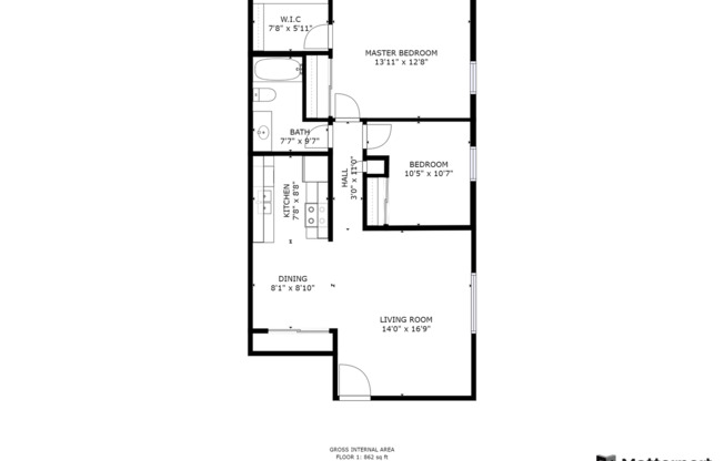 1 bed, 1 bath, 740 sqft, $925, Unit 3005-H