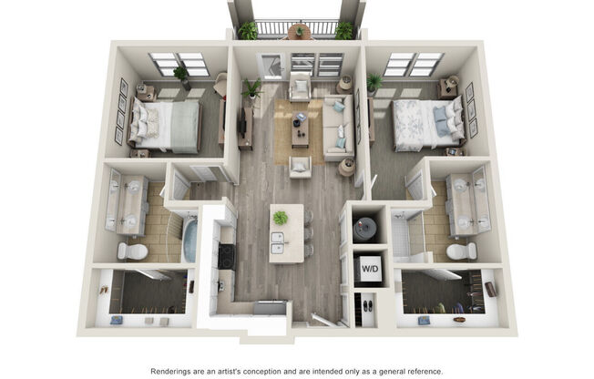 2 beds, 2 baths, 1,081 sqft, $2,267