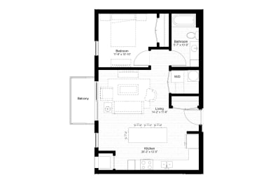 1 bed, 1 bath, 688 sqft, $1,489