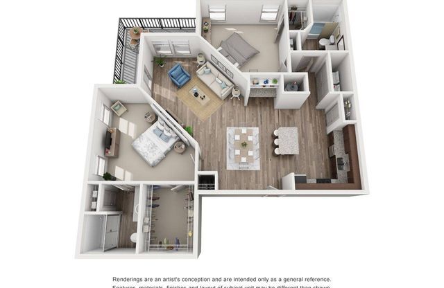 2 beds, 2 baths, 1,355 sqft, $1,826