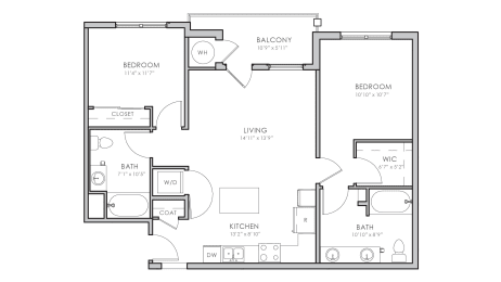 2 beds, 2 baths, 984 sqft, $2,055