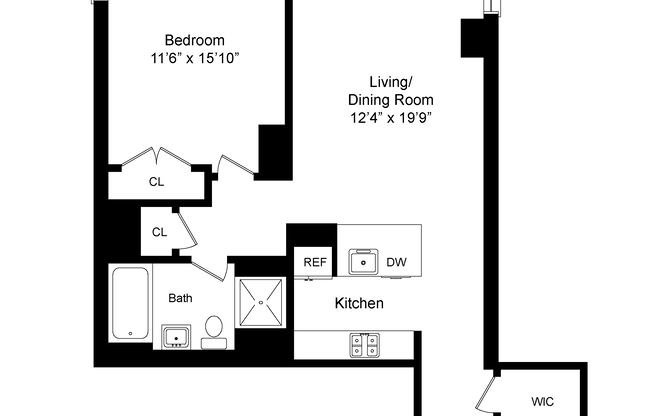 1 bed, 1 bath, 836 sqft, $7,250, Unit 15H