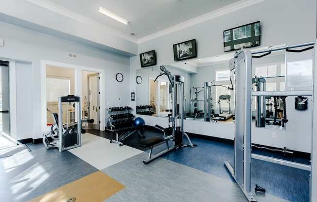 Lifting Equipment  in Gym at Parc at Day Dairy Apartments and Townhomes, Utah, 84020