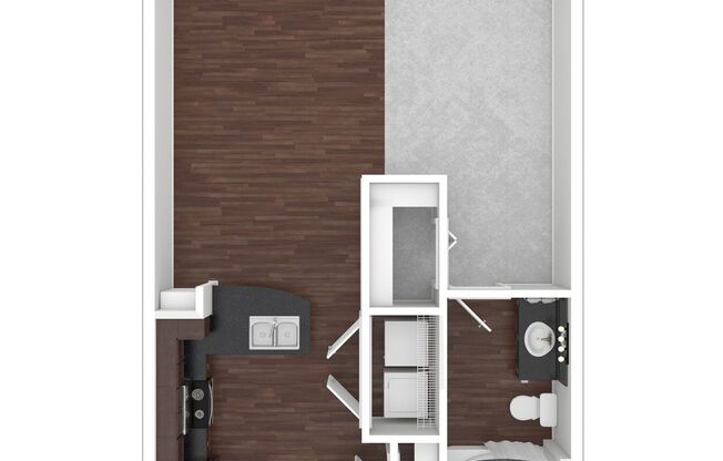 Studio, 1 bath, 602 sqft, $1,435