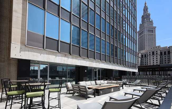 Outdoor Patio at Residences at 55 in Downtown Cleveland OH