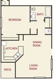 1 bed, 1 bath, 630 sqft, $1,419