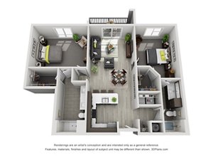 2 beds, 2 baths, 1,212 sqft, $2,589