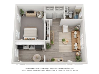 1 bed, 1 bath, 540 sqft, $930