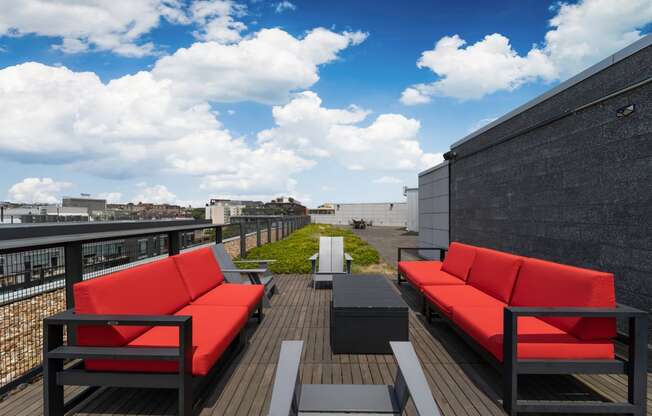 Rooftop deck with grills at The Shay, Washington