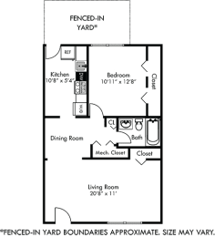 1 bed, 1 bath, 742 sqft, $1,350
