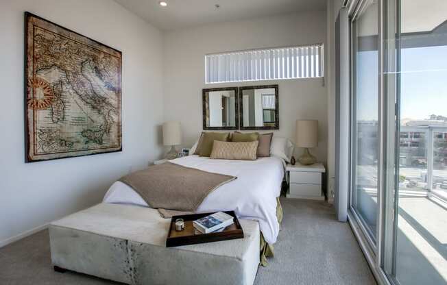 Bedroom with a View and Balcony, in apartments in Glendale, California