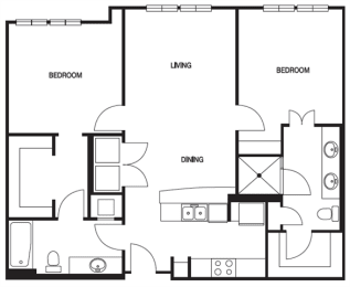 2 beds, 2 baths, 1,079 sqft, $2,089