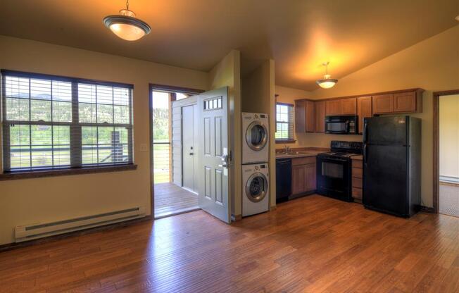 Kitchen with a view at Saddleview Apartments, Bozeman, MT