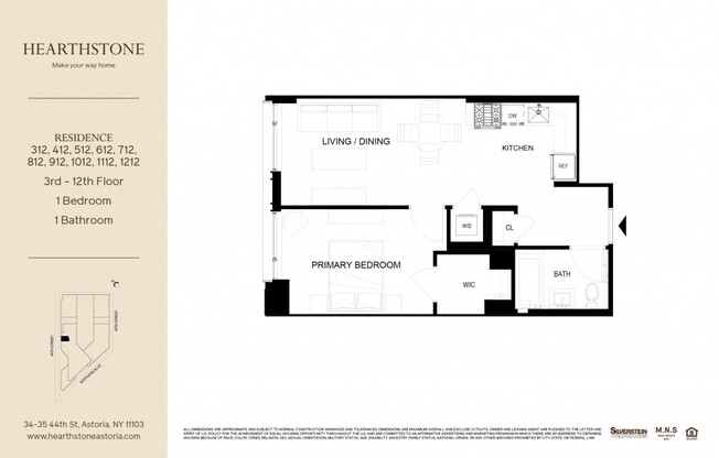 1 bed, 1 bath, $3,458, Unit 612