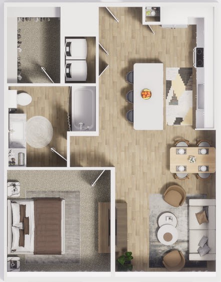 1 bed, 1 bath, 737 sqft, $1,465