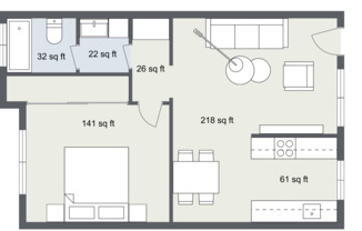 1 bed, 1 bath, 600 sqft, $1,895, Unit 479-02