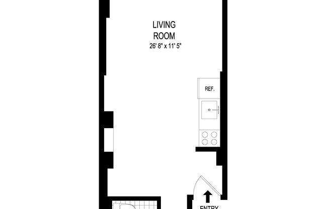 Studio, 1 bath, $3,450, Unit 1C