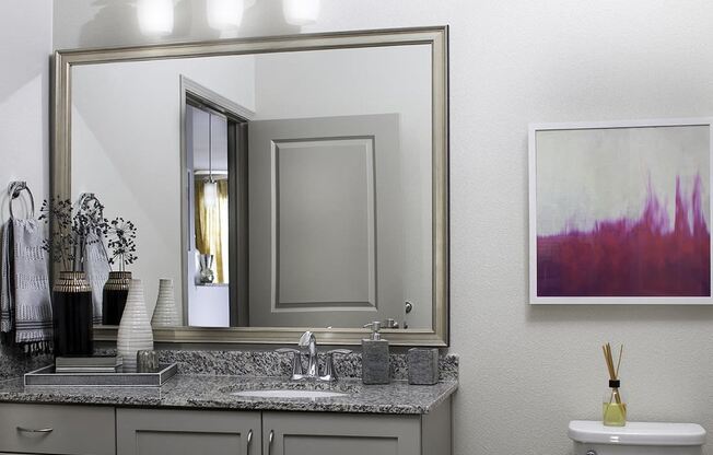 Custom Framed Bathroom Mirrors, at SETA, 7346 Parkway Dr, CA