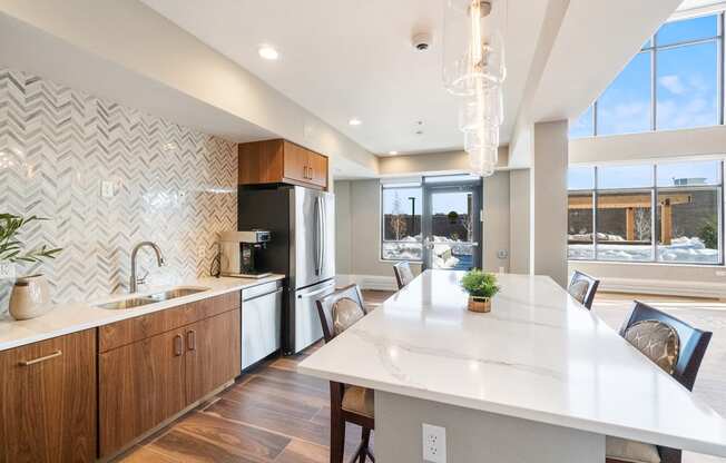 Clubhouse Kitchen at Harbor at Twin Lakes 55+ Apartments, Roseville