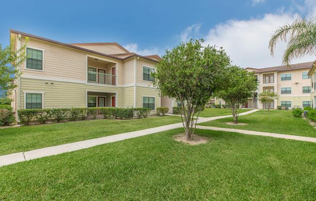 a large lawn in front of a house