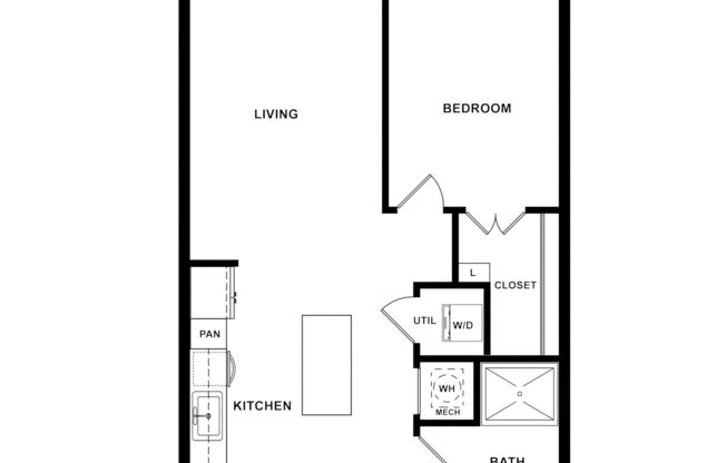 1 bed, 1 bath, 630 sqft, $1,485