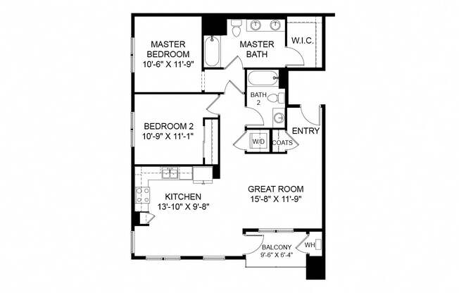 2 beds, 2 baths, $2,581