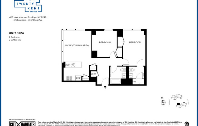 2 beds, 2 baths, $6,987, Unit 1624