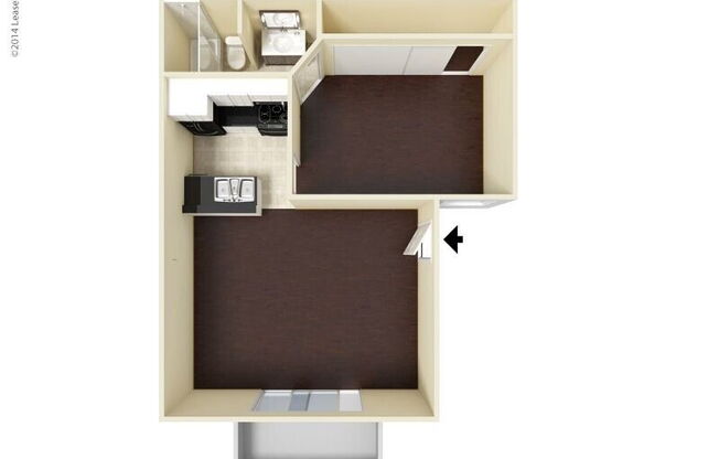 1 bed, 1 bath, 477 sqft, $1,200