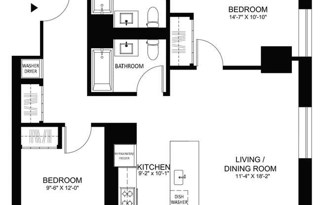 2 beds, 2 baths, 1,008 sqft, $5,652