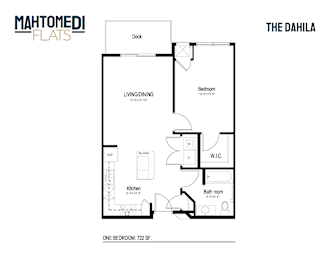 1 bed, 1 bath, 722 sqft, $1,505