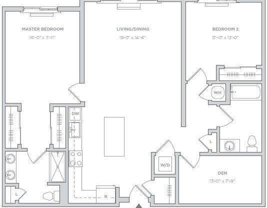2 beds, 2 baths, 1,301 sqft, $3,350