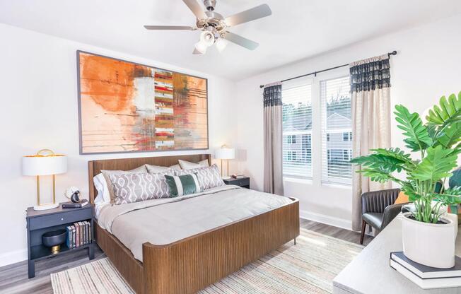 Experience comfort and style at Modera Golden Triangle. Revel in spacious bedrooms with large custom closets, designed for your ultimate relaxation.