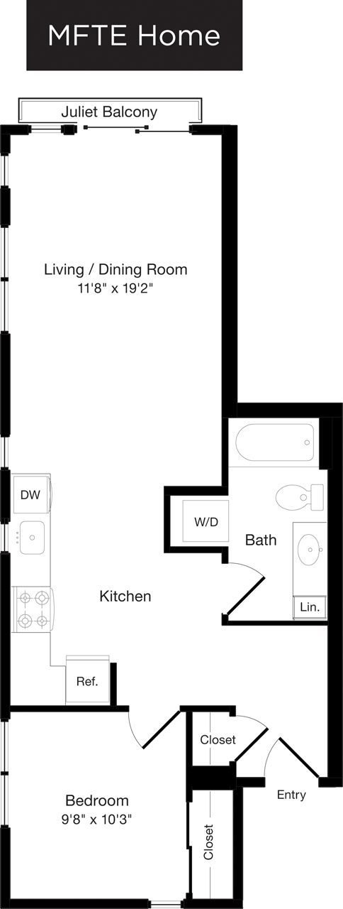 1 bed, 1 bath, 655 sqft, $1,857, Unit 503