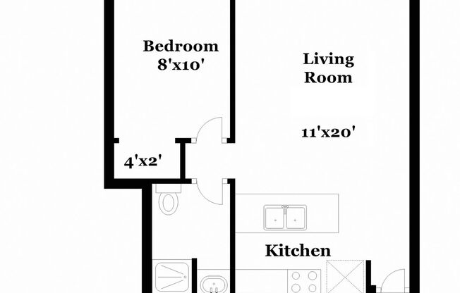 1 bed, 1 bath, 315 sqft, $1,429, Unit 1325-1