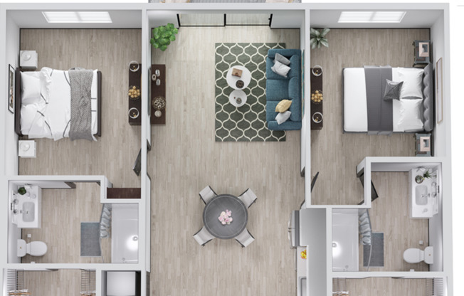 2 beds, 2 baths, 979 sqft, $3,595, Unit 409