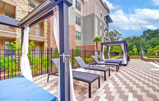 the reserve at fairfax corner apartments patio at Artesia Big Creek, Alpharetta, GA,