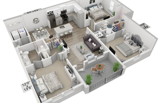 3 beds, 2 baths, 1,258 sqft, $1,995