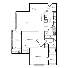 2 beds, 1 bath, 1,046 sqft, $1,540