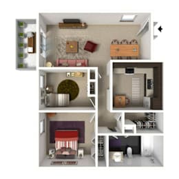 2 beds, 1 bath, 775 sqft, $1,224