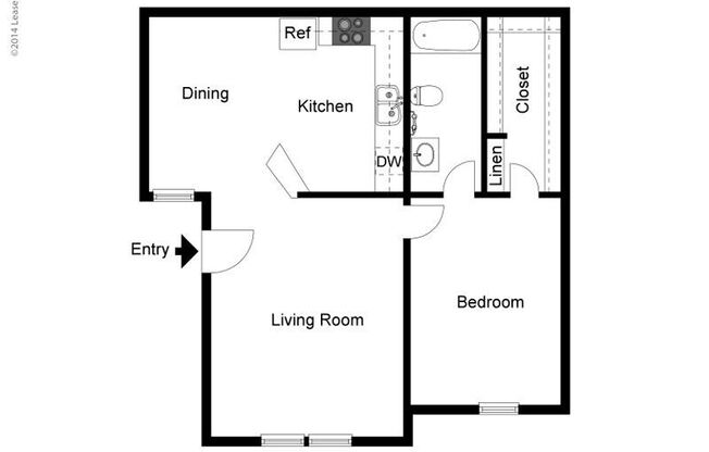 1 bed, 1 bath, 512 sqft, $820