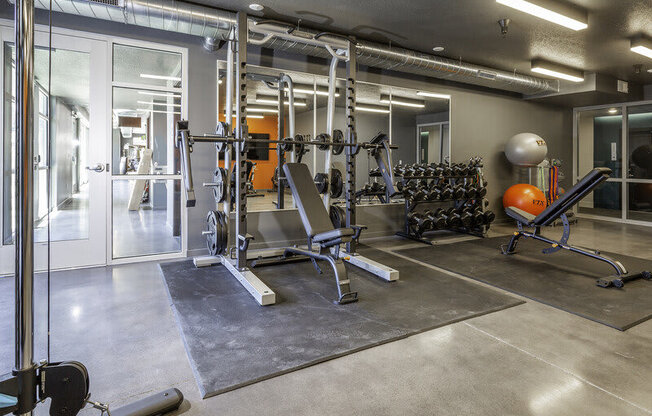 the gym at the trilogy apartments