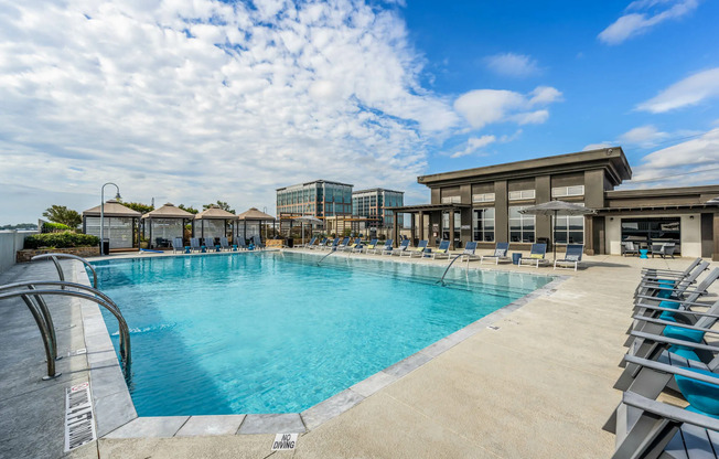 Community Pool Pavilion on Sunny Day