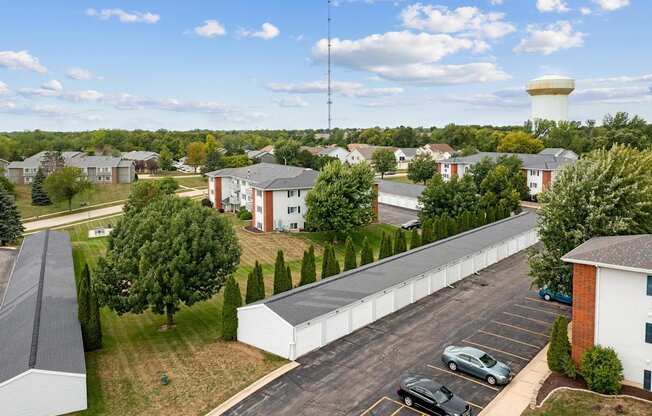 Aerial View of Detached Garages
