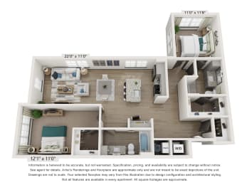 2 beds, 2 baths, 1,229 sqft, $1,563