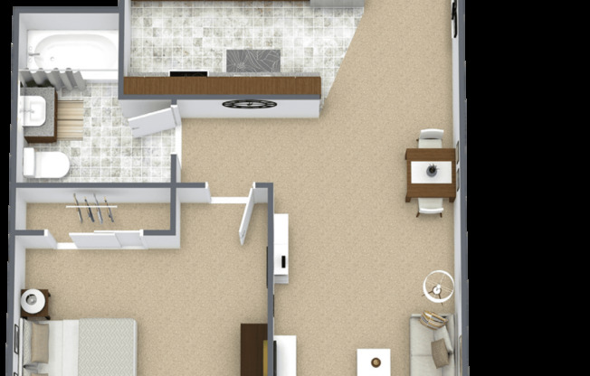 1 bed, 1 bath, 965 sqft, $1,250