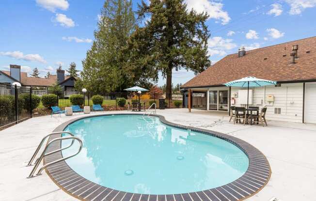 the swimming pool at our apartments