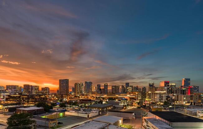 Downtown Nashville lights up at dusk, just minutes from your front door.