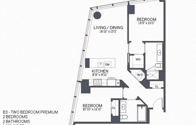 2 beds, 2 baths, 1,125 sqft, $5,507