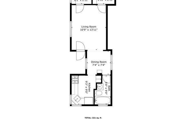 Studio, 1 bath, 321 sqft, $1,495, Unit 1051.5