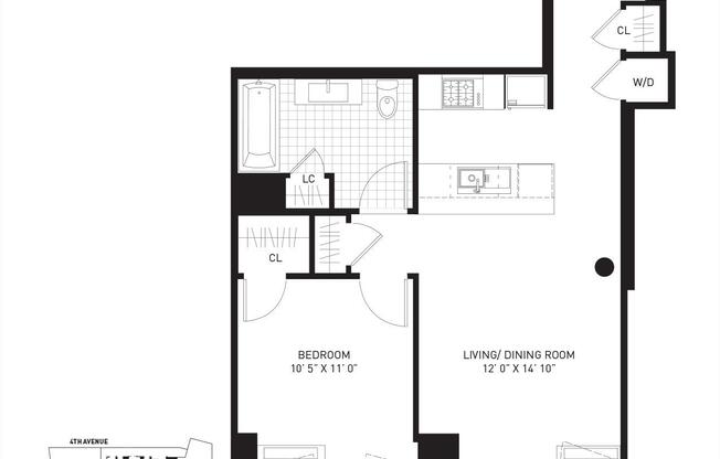 1 bed, 1 bath, $3,584, Unit 10-B